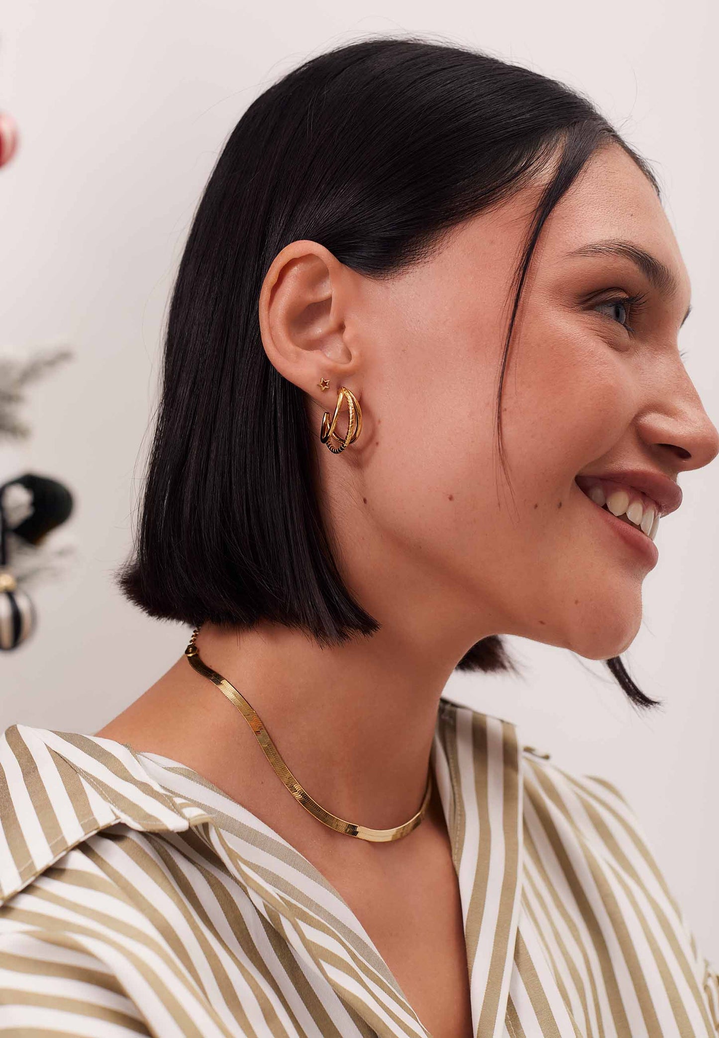 BOUCLES D'OREILLES MUNRU (25MM) OR