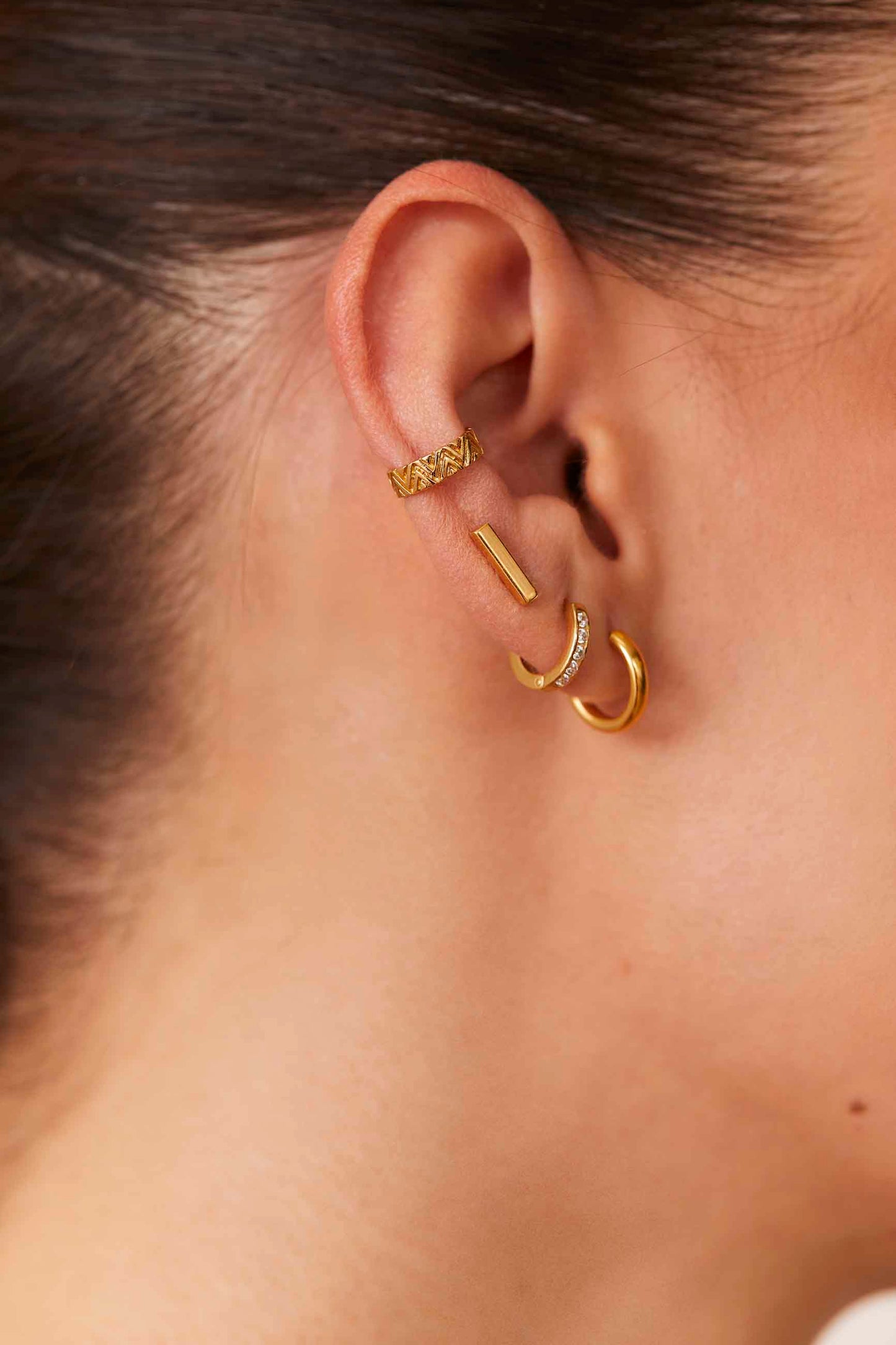 PENDIENTES TIRU (10MM) BAÑADOS EN ORO