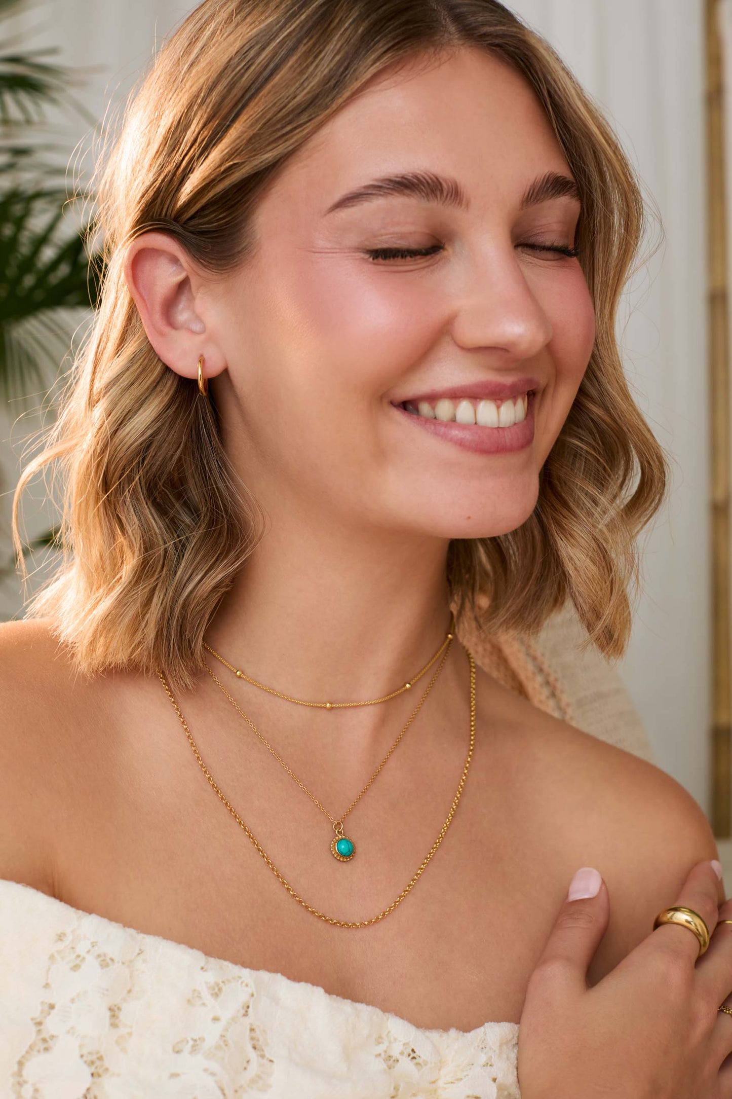 SAVATI TURQUOISE GOLD NECKLACE