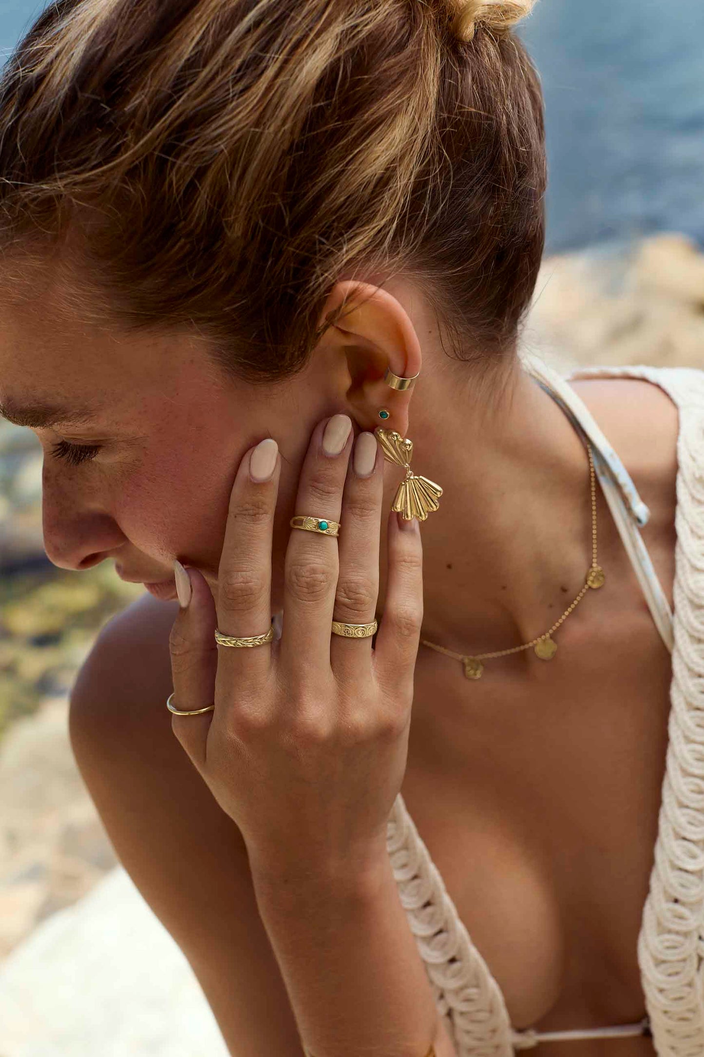 BAGUE MIDI KRASA PLAQUÉE OR