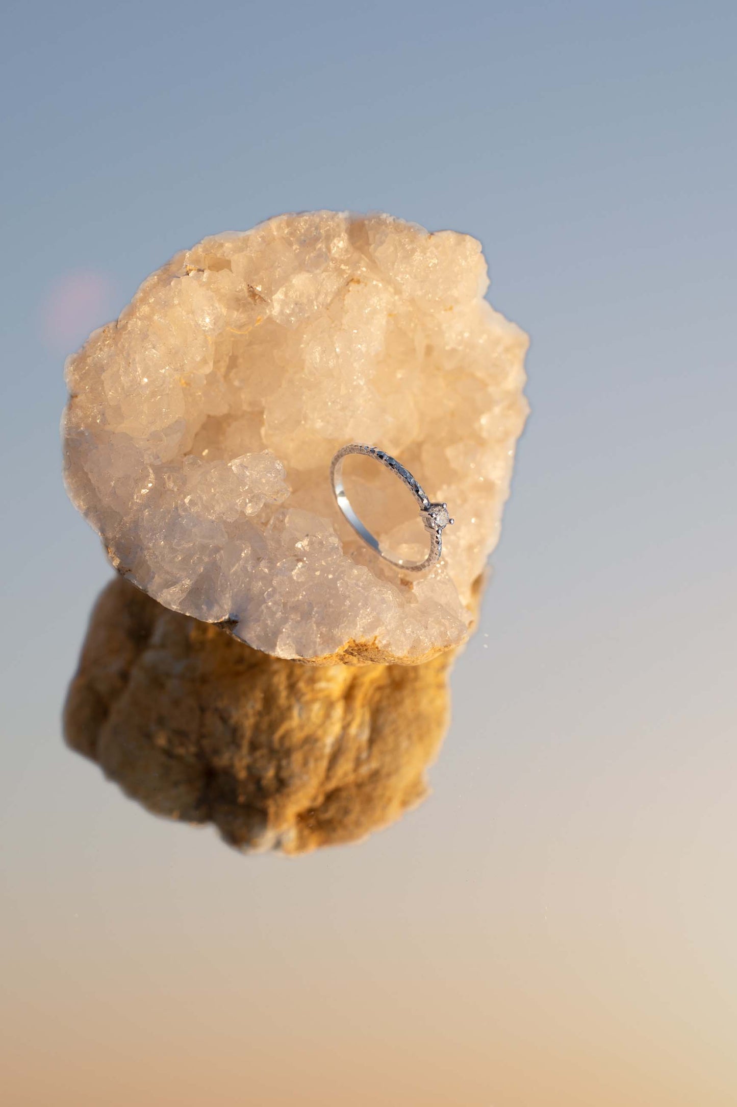 BAGUE POLARIS OR BLANC