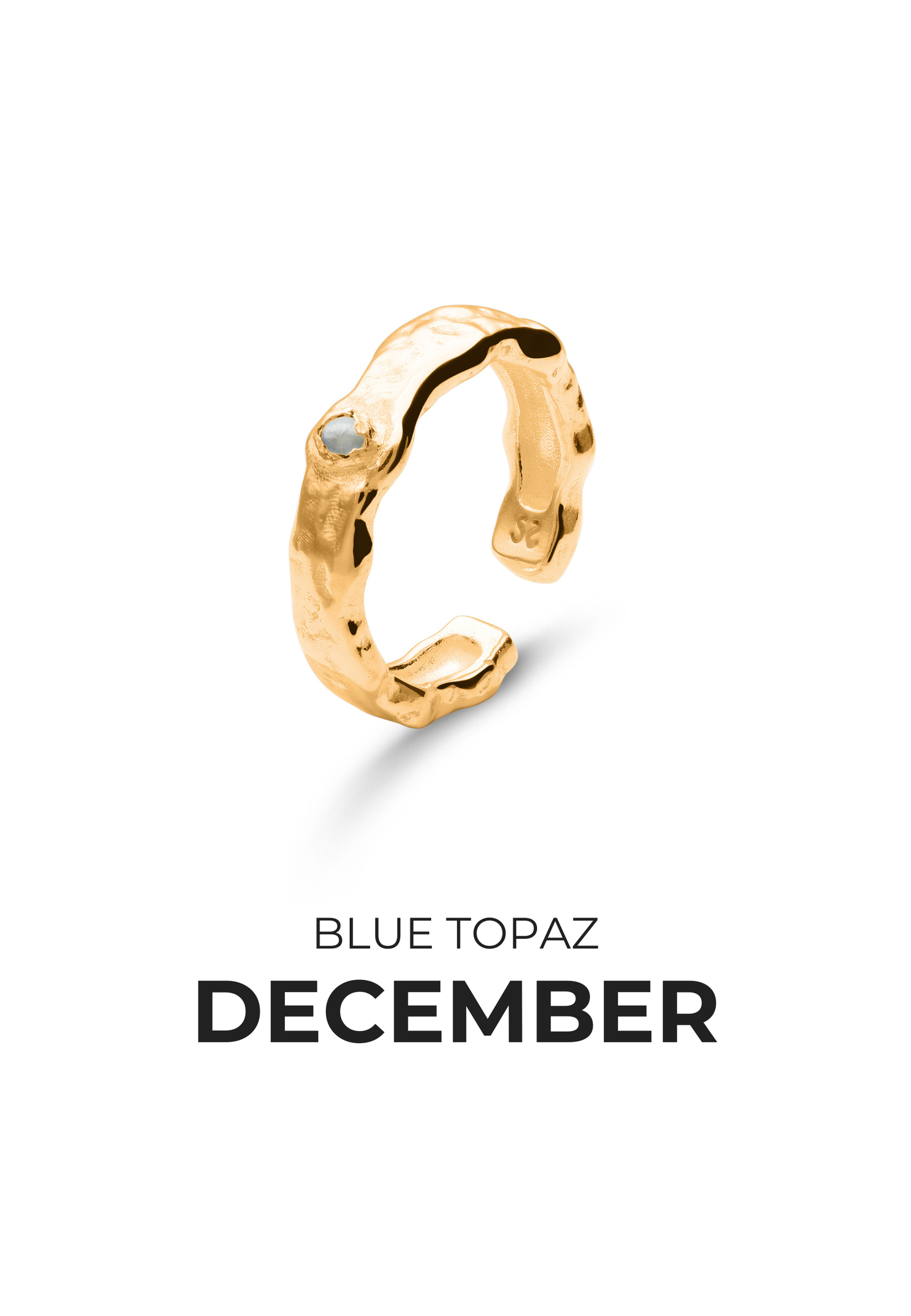 ANILLO PIEDRAS DE NACIMIENTO BAÑADO EN ORO