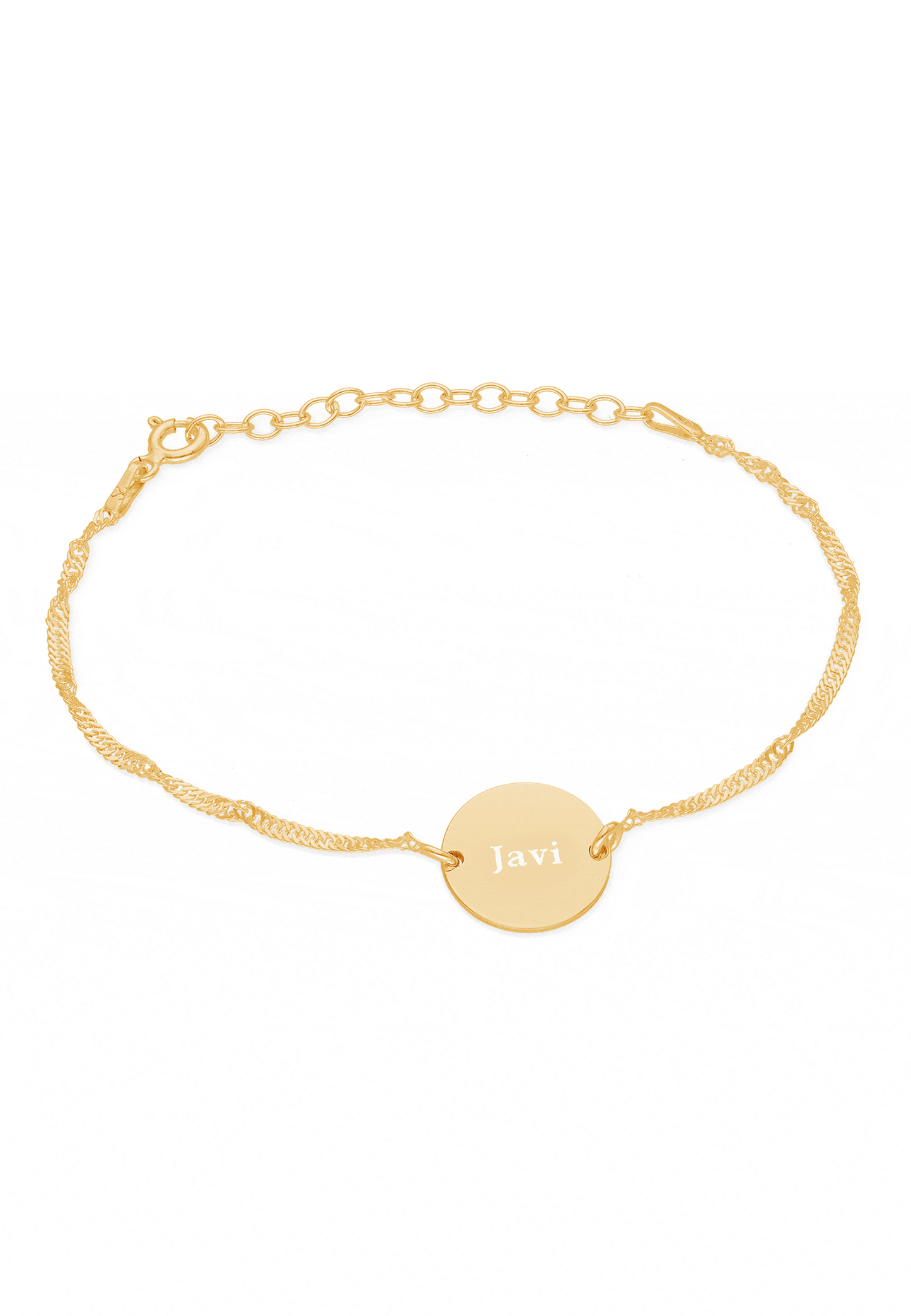Pulsera delicada de oro con nombre personalizado Shaila
