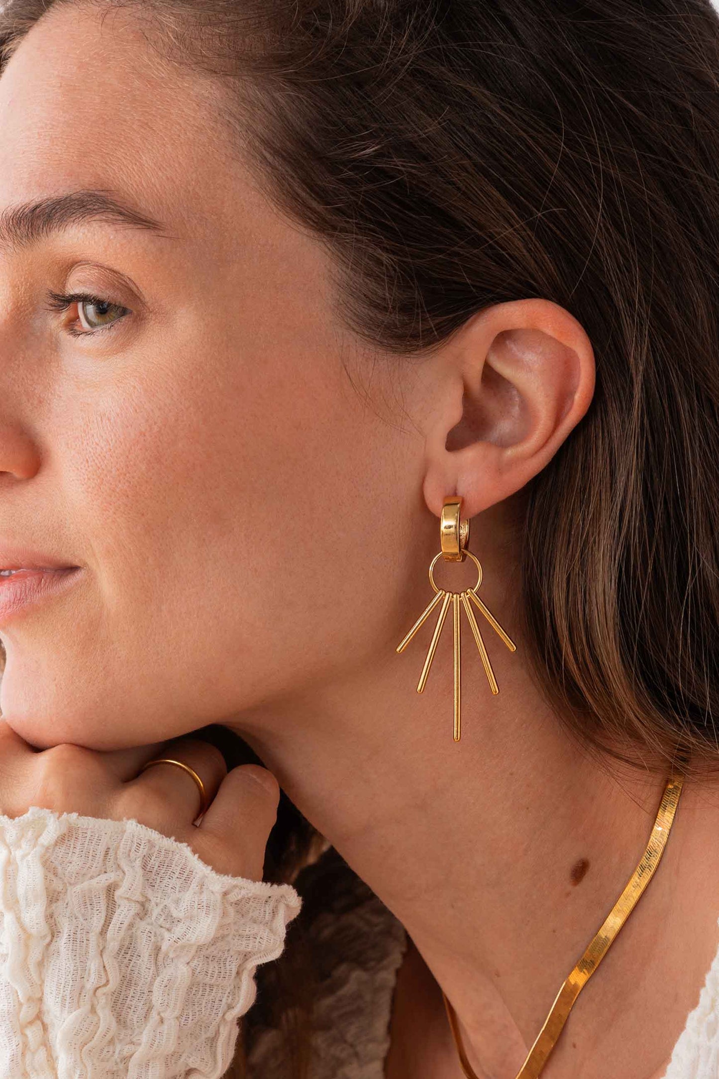 BABARI EARRINGS (16MM) CUSTOMIZED GOLD-PLATED