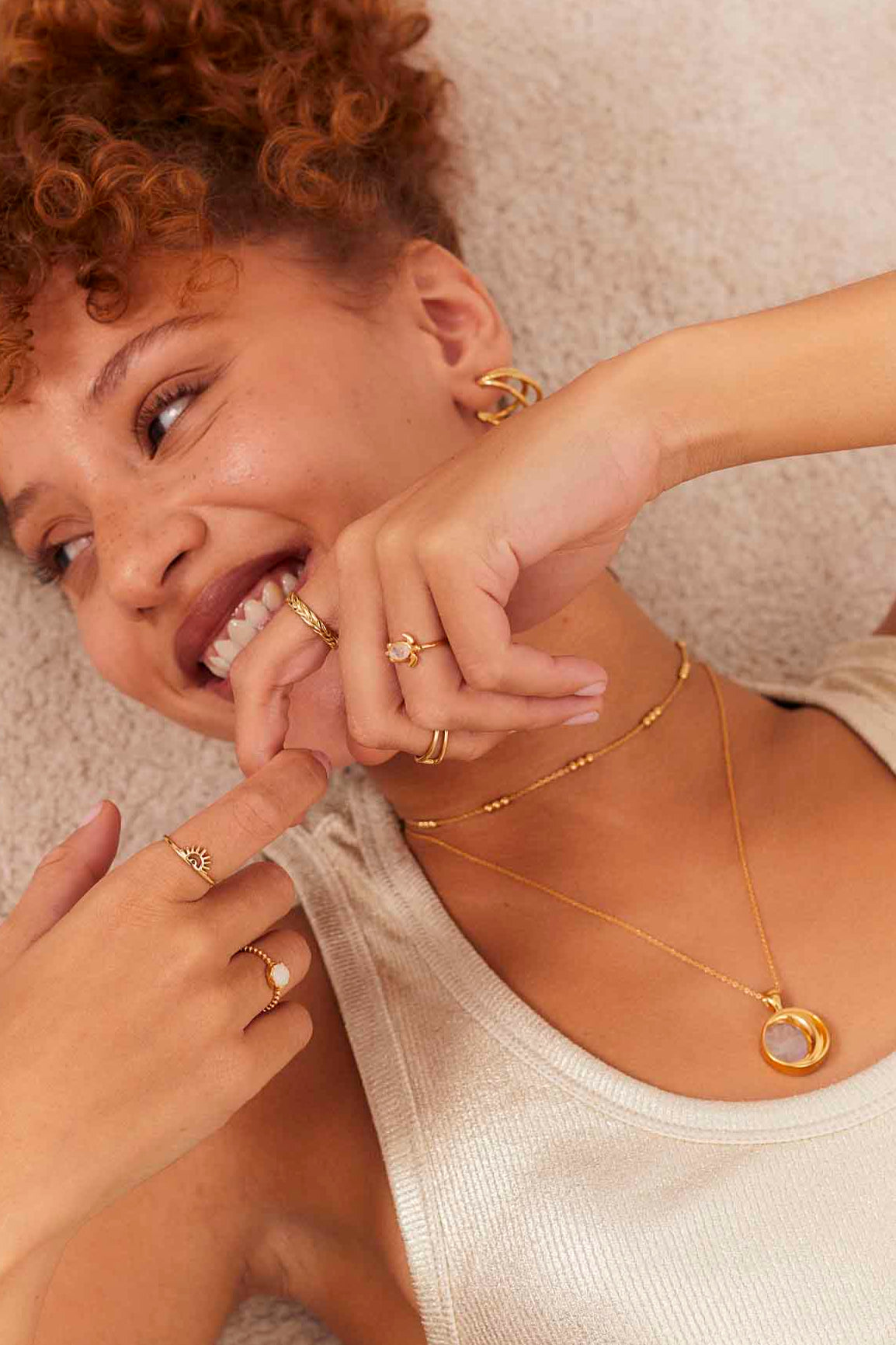 BAGUE SAMADHI PLAQUÉE OR