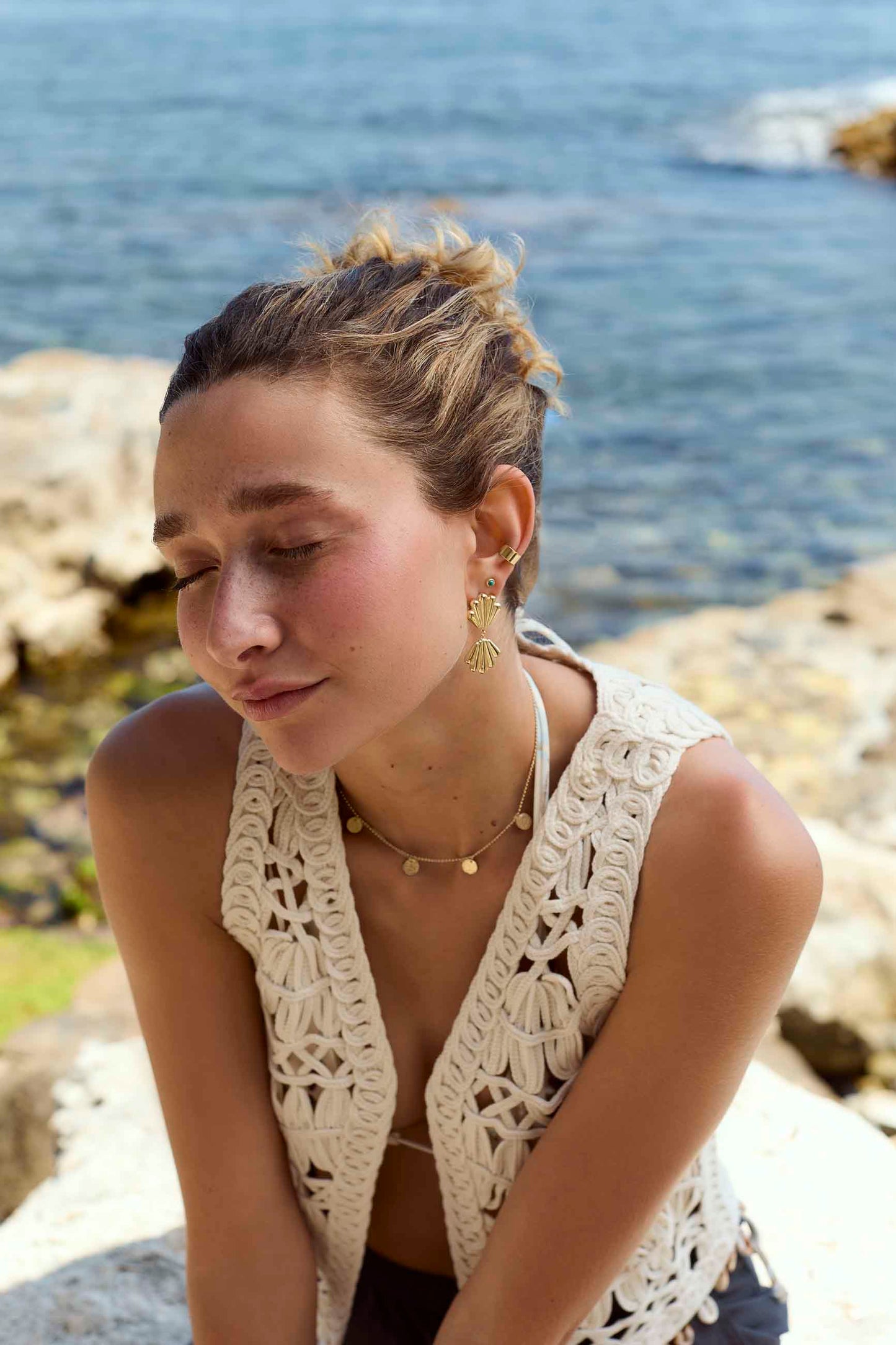 GONGA GOLD-PLATED EARRINGS