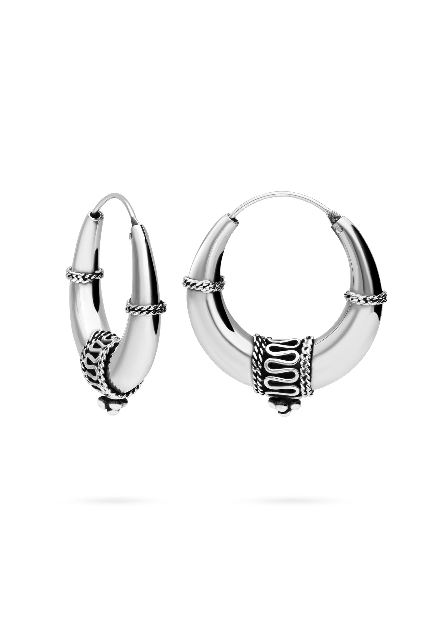 Orecchini A Cerchio In Argento Sterling 925 – Diametro 30 Mm – Anallergici – Made In Spain – Interplate