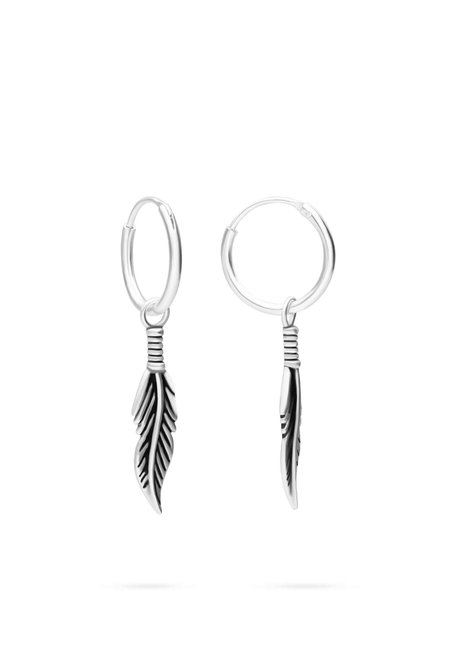 VARALI EARRINGS (12MM) Hoops with Feather – San Saru