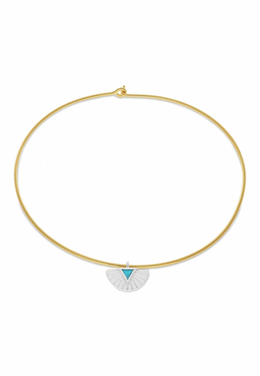 Choker rígido con piedra turquesa Aaradh