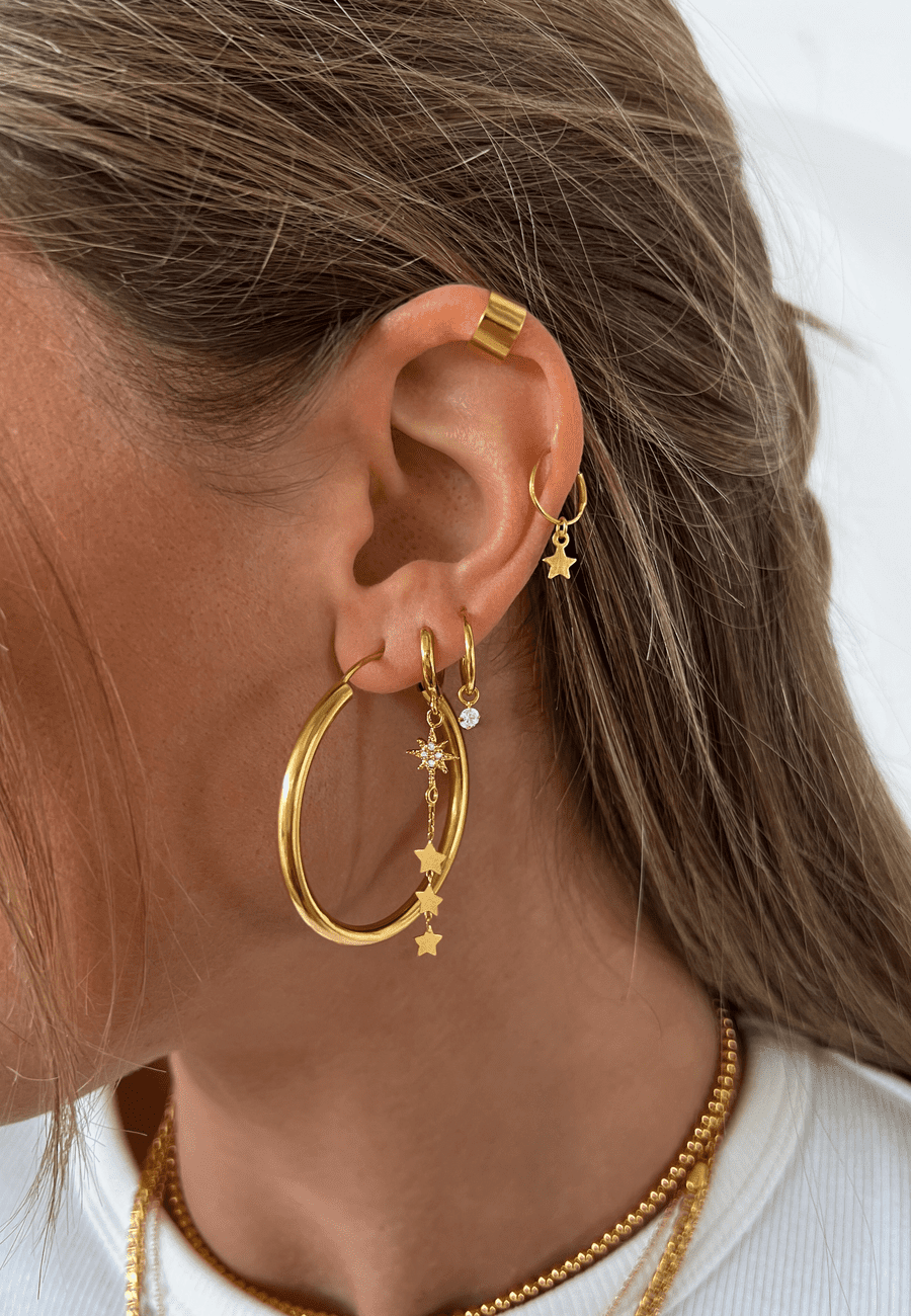 PIERCINGS SITARA (10MM) BAÑADOS EN ORO