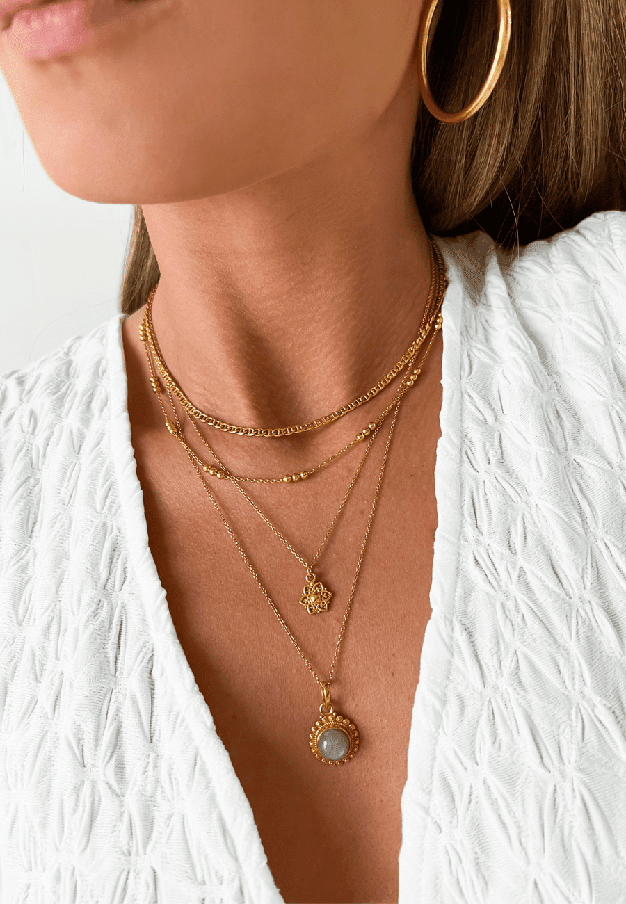 COLLAR JANAVI BAÑADO EN ORO