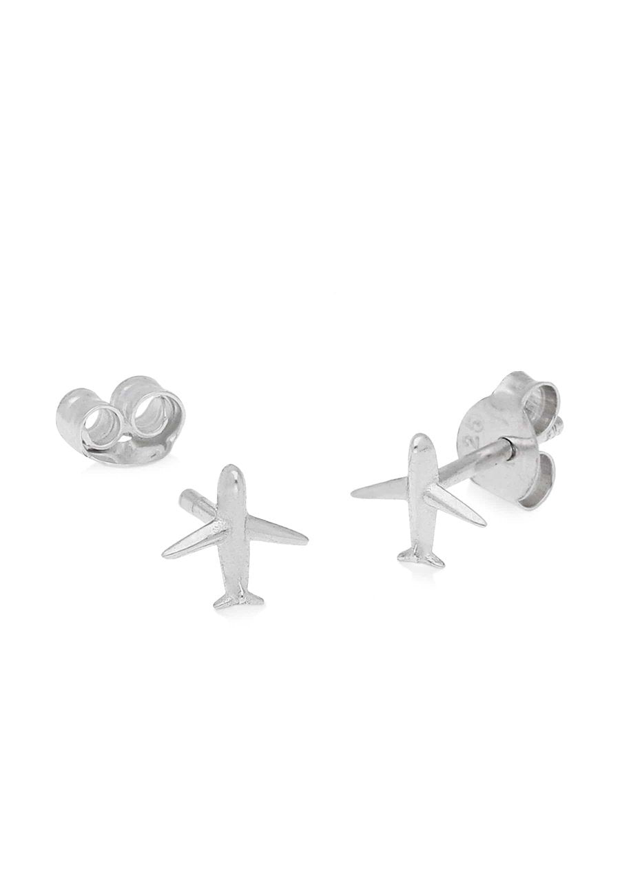 Orecchini In Argento Sterling 925 A Forma Di Aeroplano - Gioiello Originale In Confezione Regalo, 10x8 Mm