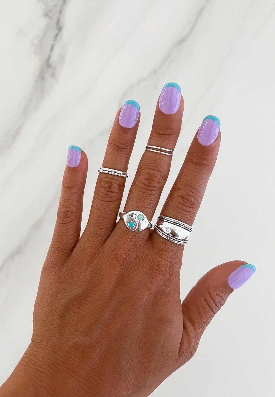 Anillo ying yang con amazonita y piedra luna AANDALEEB