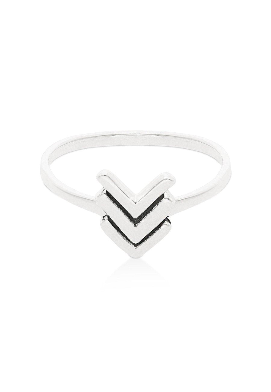 Anello di forma triangolare placcato oro 18k con cristallo multicolore | Italia Anello di forma triangolare placcato oro 18k con cristallo multicolore | Italia