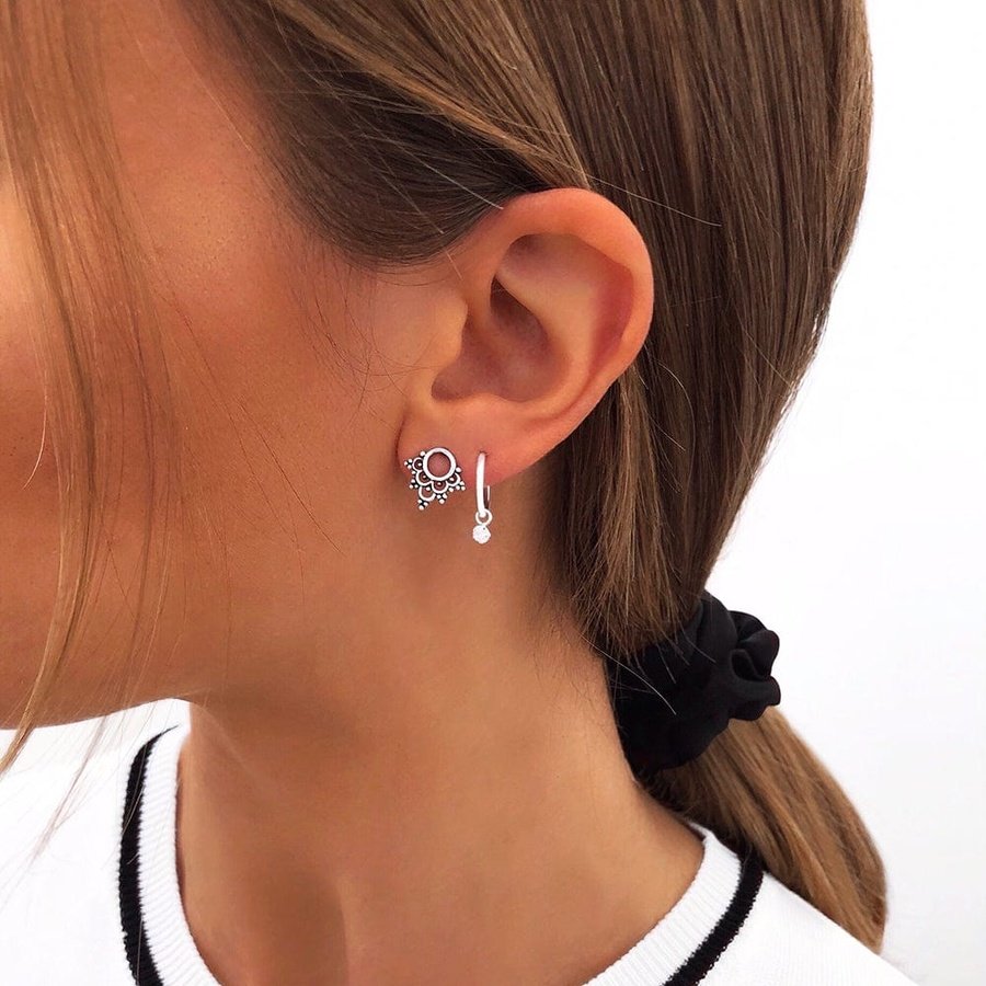 Pendientes Mandala y Aro con Circonita Vedas