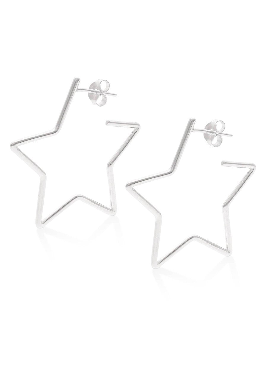 AMMAR EARRINGS Star Shape Hoops – San Saru - Main Image