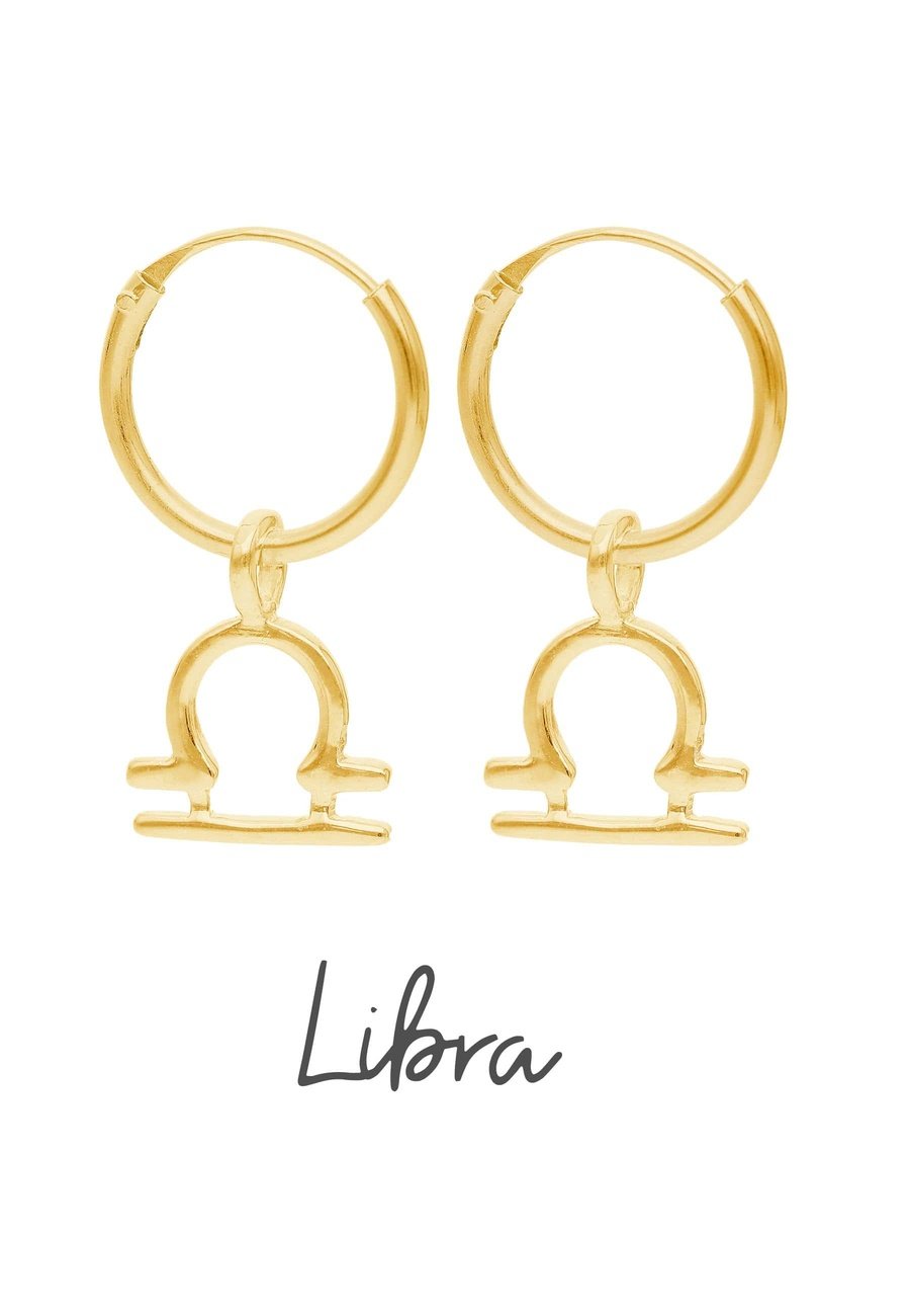 Aros oro signo del zodiaco libra