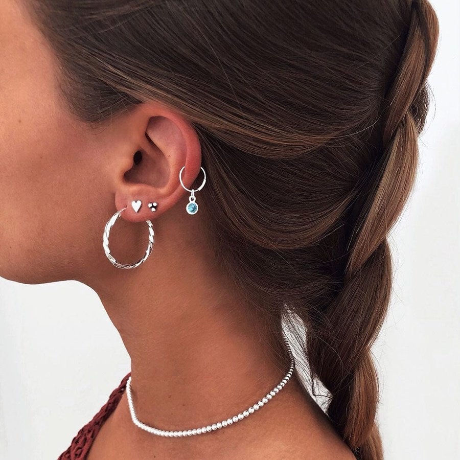 Piercings de plata con topacio 10mm Sunila