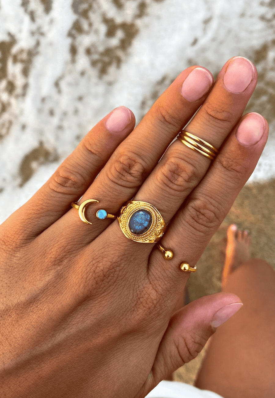 ANILLO KEVAL CHAPADO EN ORO