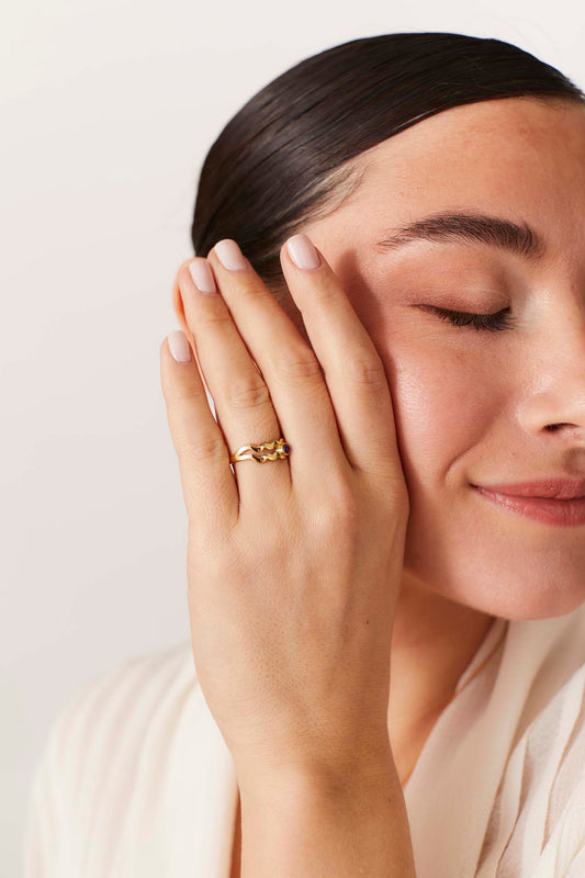 ANILLO ZODIACO BAÑADO EN ORO