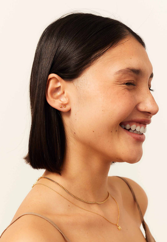 PENDIENTE EKAJATI (3MM) BAÑADO EN ORO