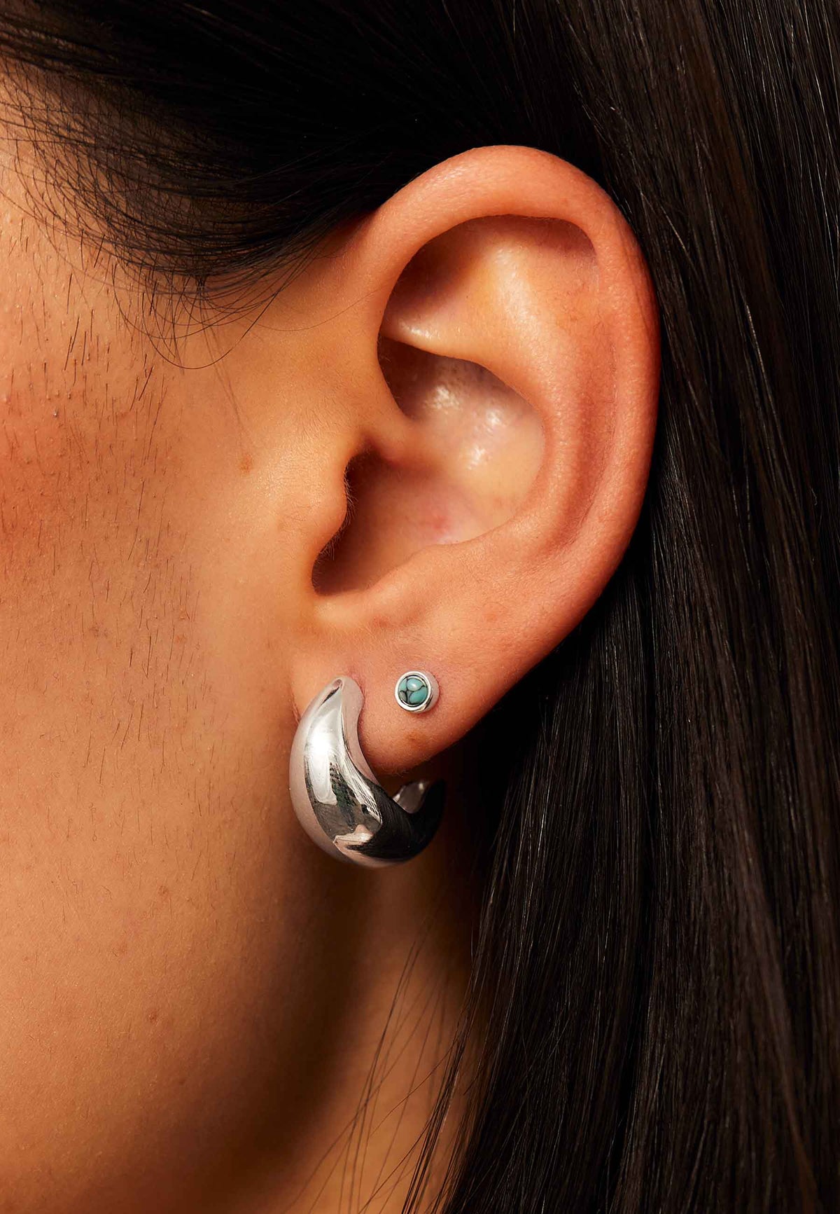 Orecchini In Argento Sterling 925 Fatti A Mano Con Gemma Turchese Orecchini In Argento Sterling 925 Fatti A Mano Con Gemma Turchese