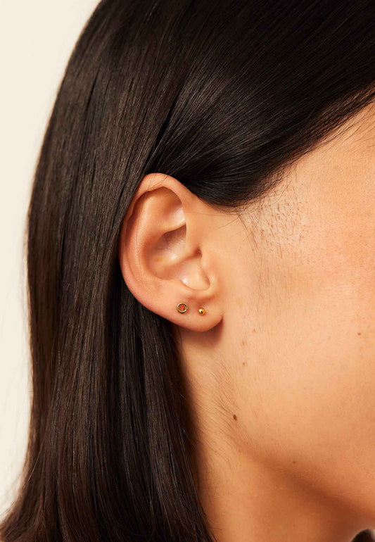 PENDIENTES EKAJATI (3MM) BAÑADOS EN ORO