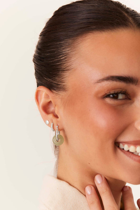 BOUCLES D'OREILLES KAMALA PIERRE AMAZONITE (16MM)