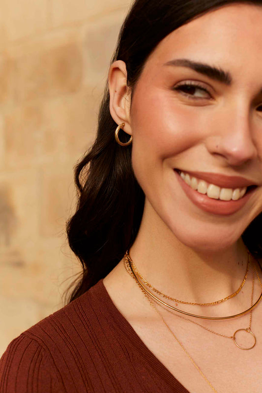 PENDIENTES DHARTI (20MM) BAÑADOS EN ORO