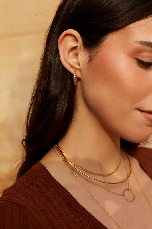 PENDIENTES DHARTI (20MM) BAÑADOS EN ORO