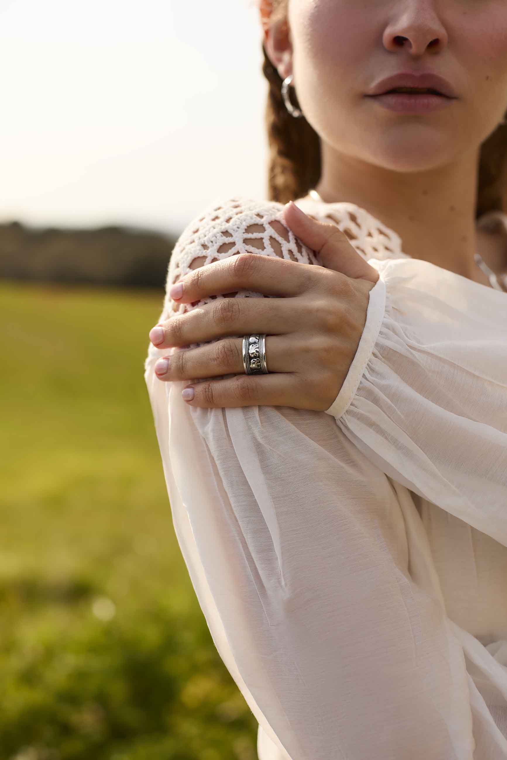 Anello Da Mignolo Nuziale In Argento Sterling 925 Massiccio - Foto 3