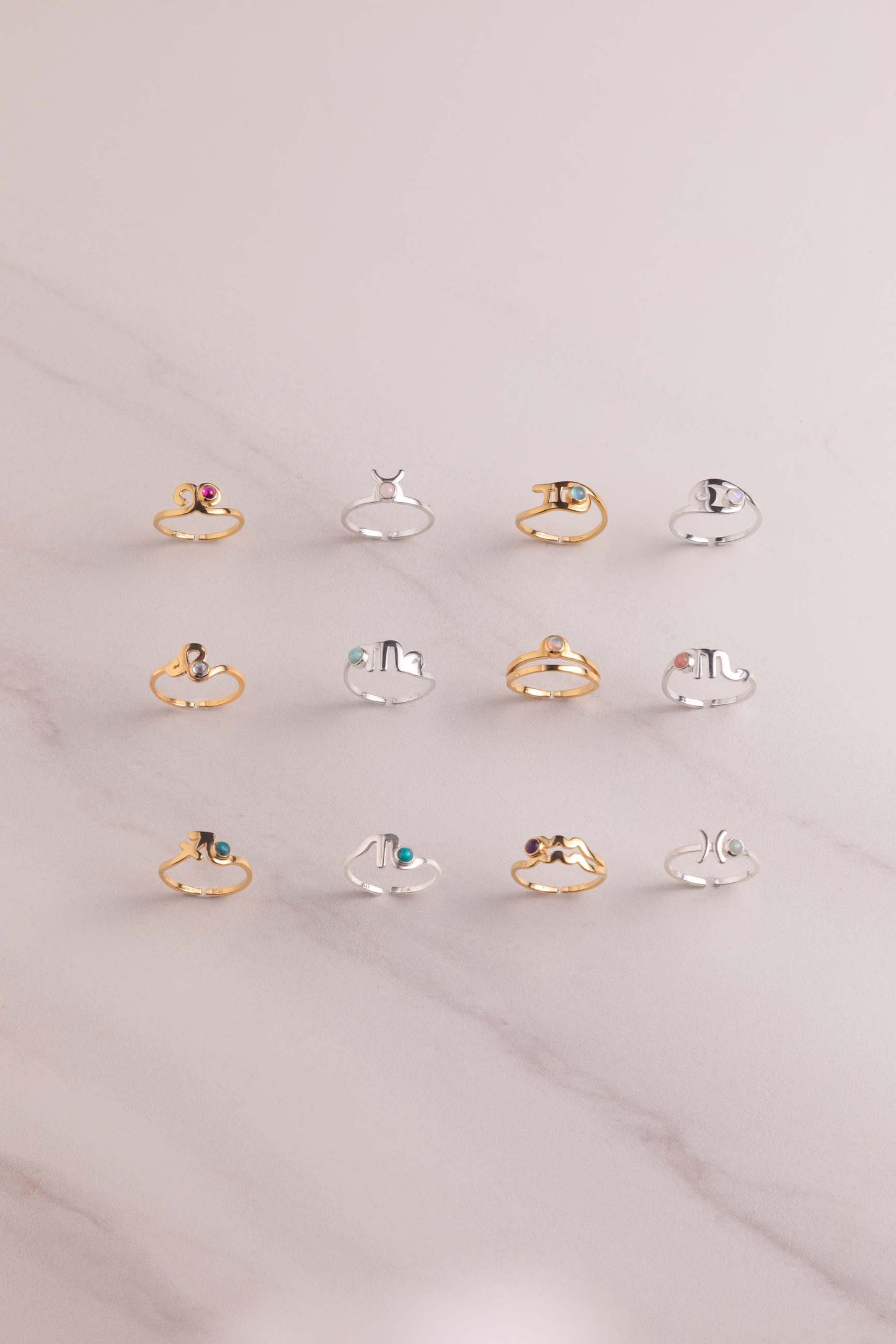 ANILLO ZODIACO BAÑADO EN ORO