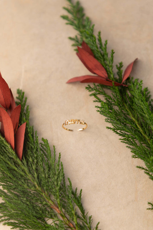 ANILLO MAMA BAÑADO EN ORO