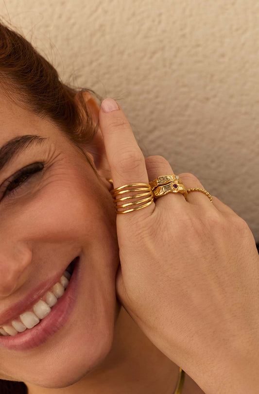 ANILLO LAINEN BAÑADO EN ORO