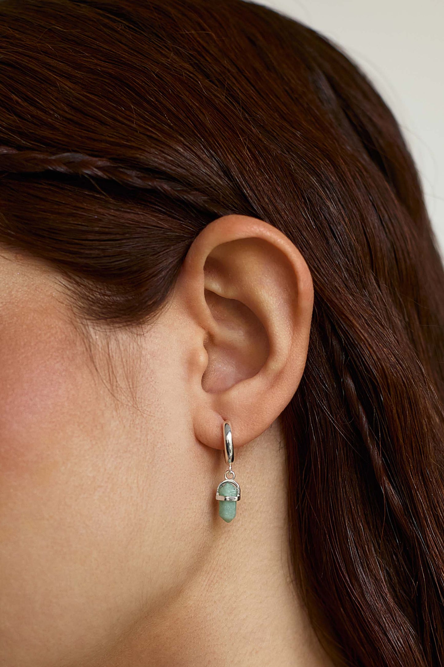 SURYA EARRINGS AMAZONITE (12MM)