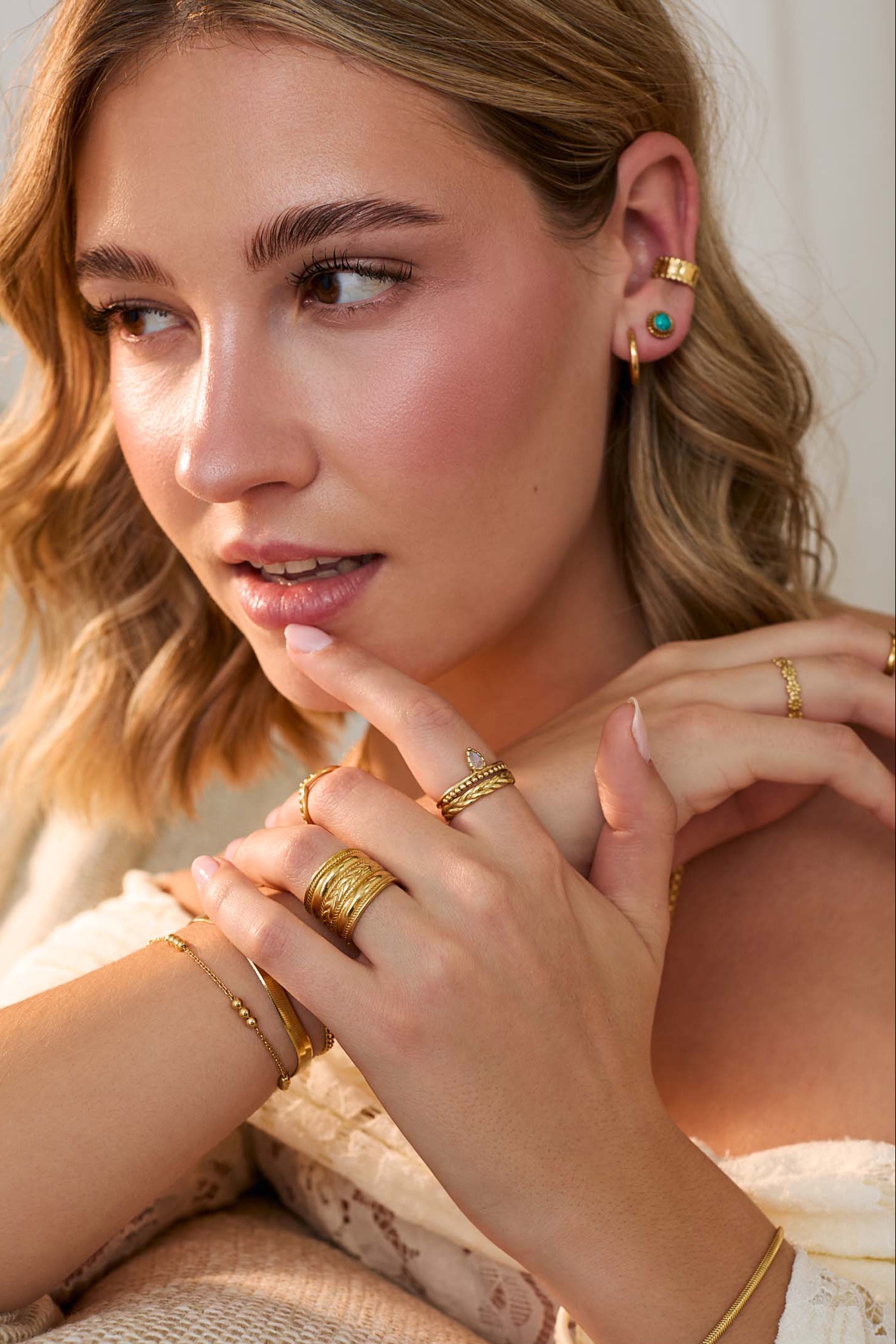 ANILLO SWATI BAÑADO EN ORO