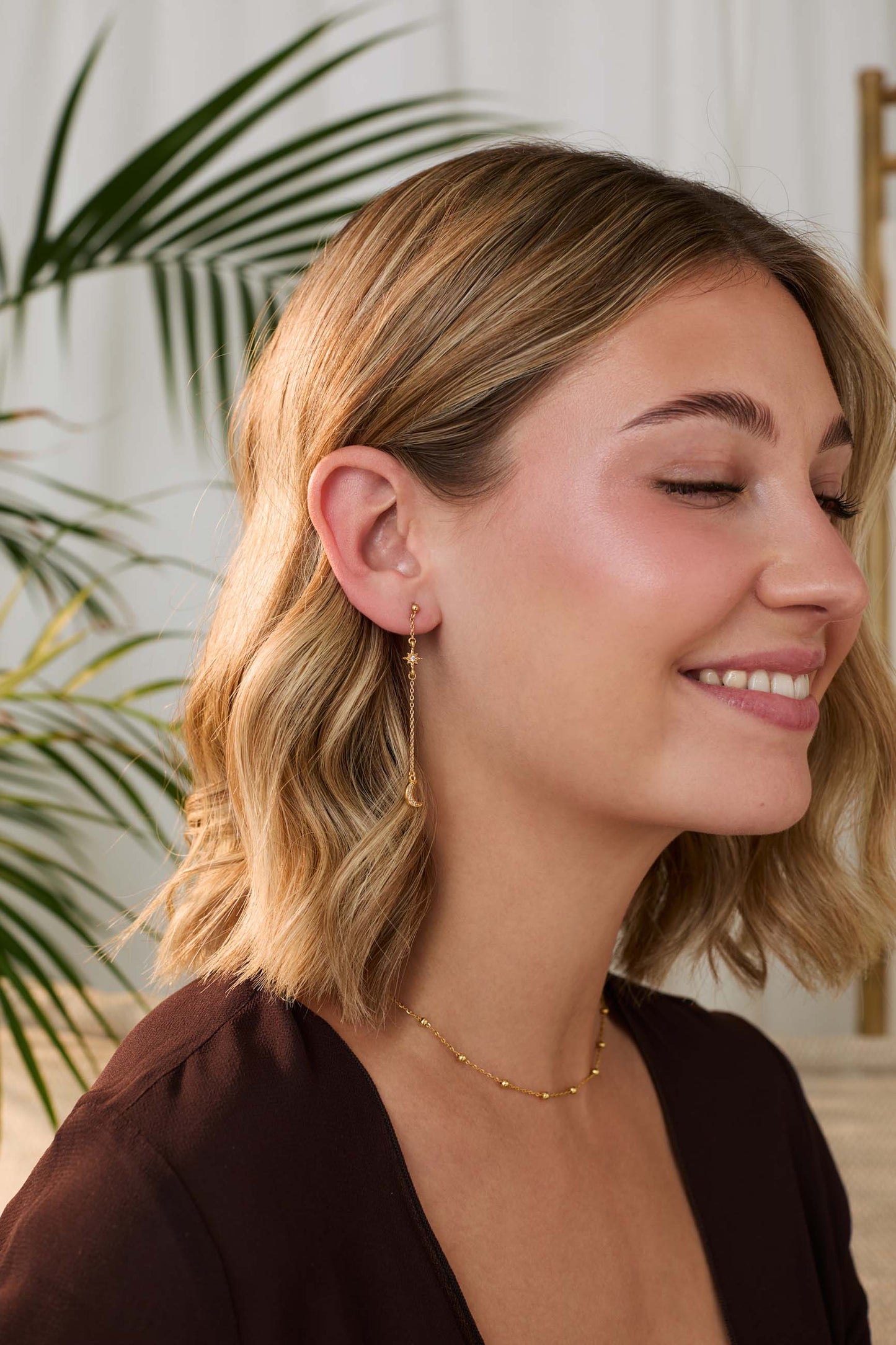 PENDIENTES LILAVATI BAÑADOS EN ORO