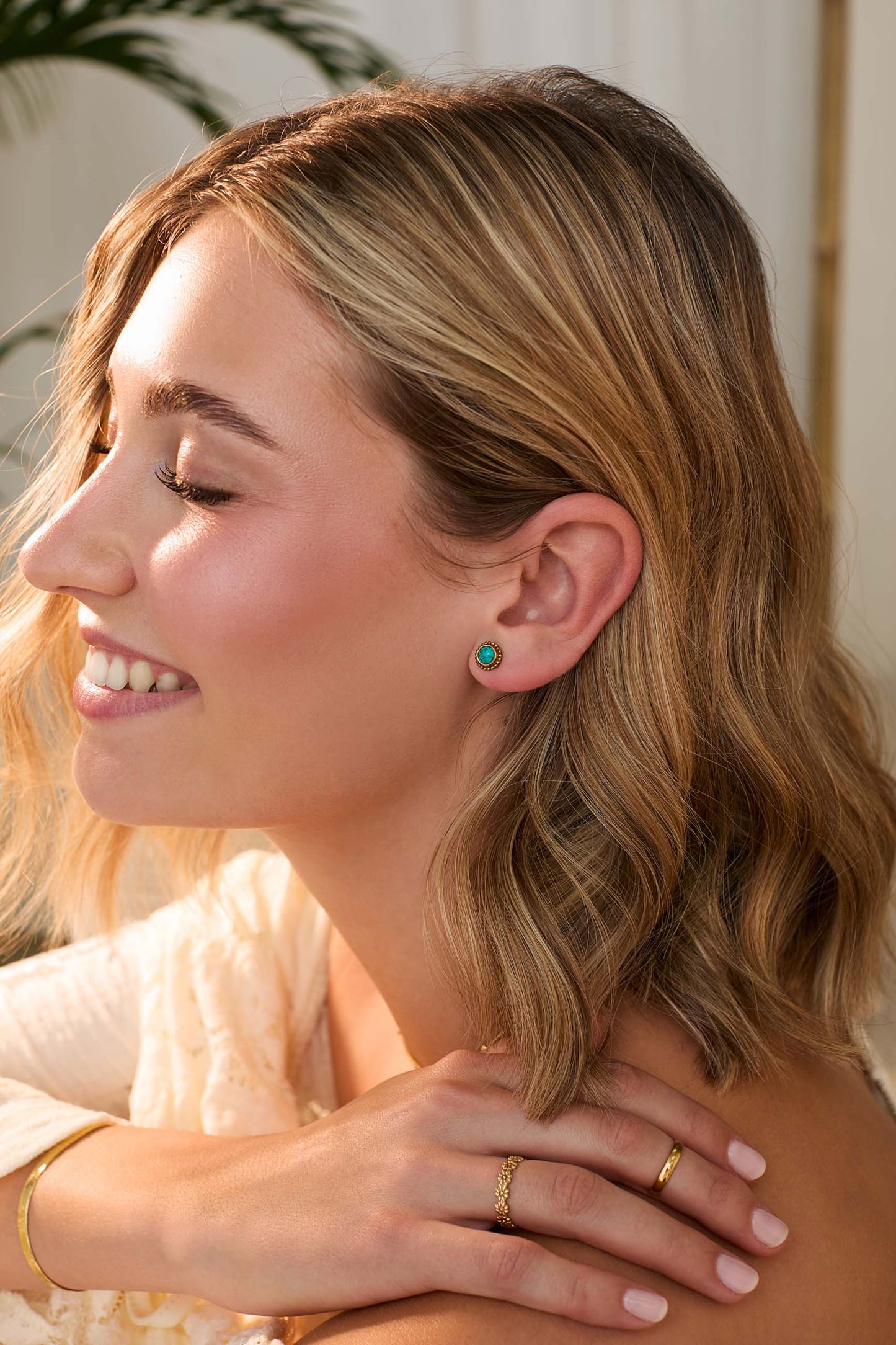 PENDIENTES RATNA BAÑADOS EN ORO