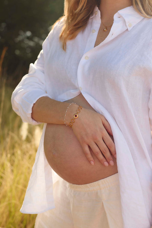 PULSERA PIEDRAS DE NACIMIENTO BAÑADA EN ORO