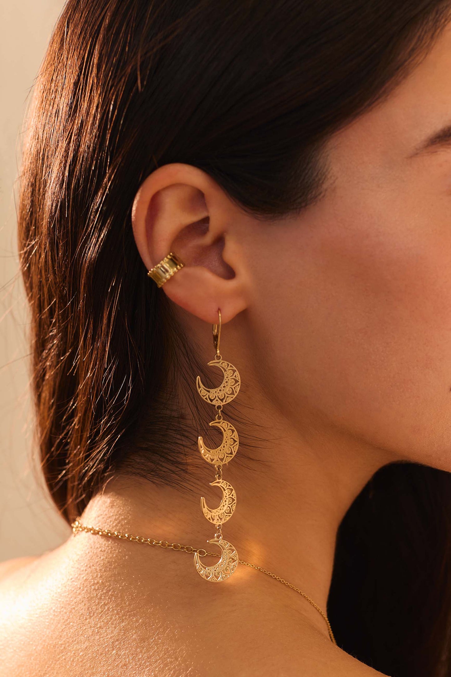 PENDIENTES CHAAND BAÑADOS EN ORO