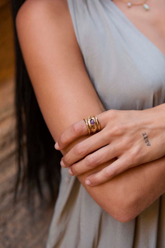 ANILLO PENCHAKASH BAÑADO EN ORO