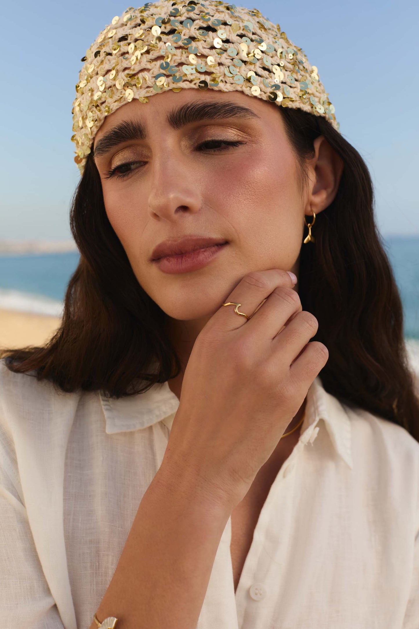 ANILLO LAHAR BAÑADO EN ORO