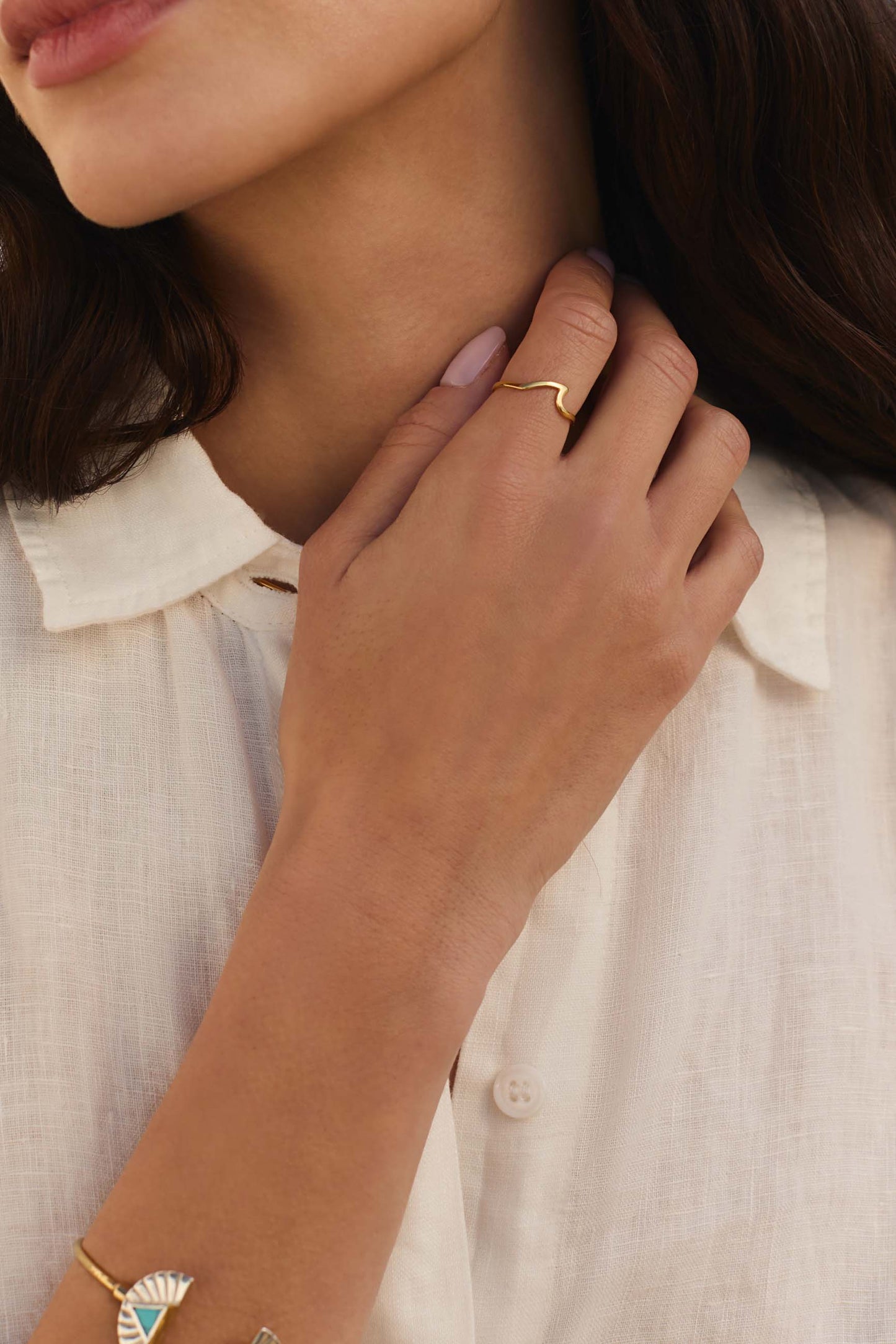 ANILLO LAHAR BAÑADO EN ORO