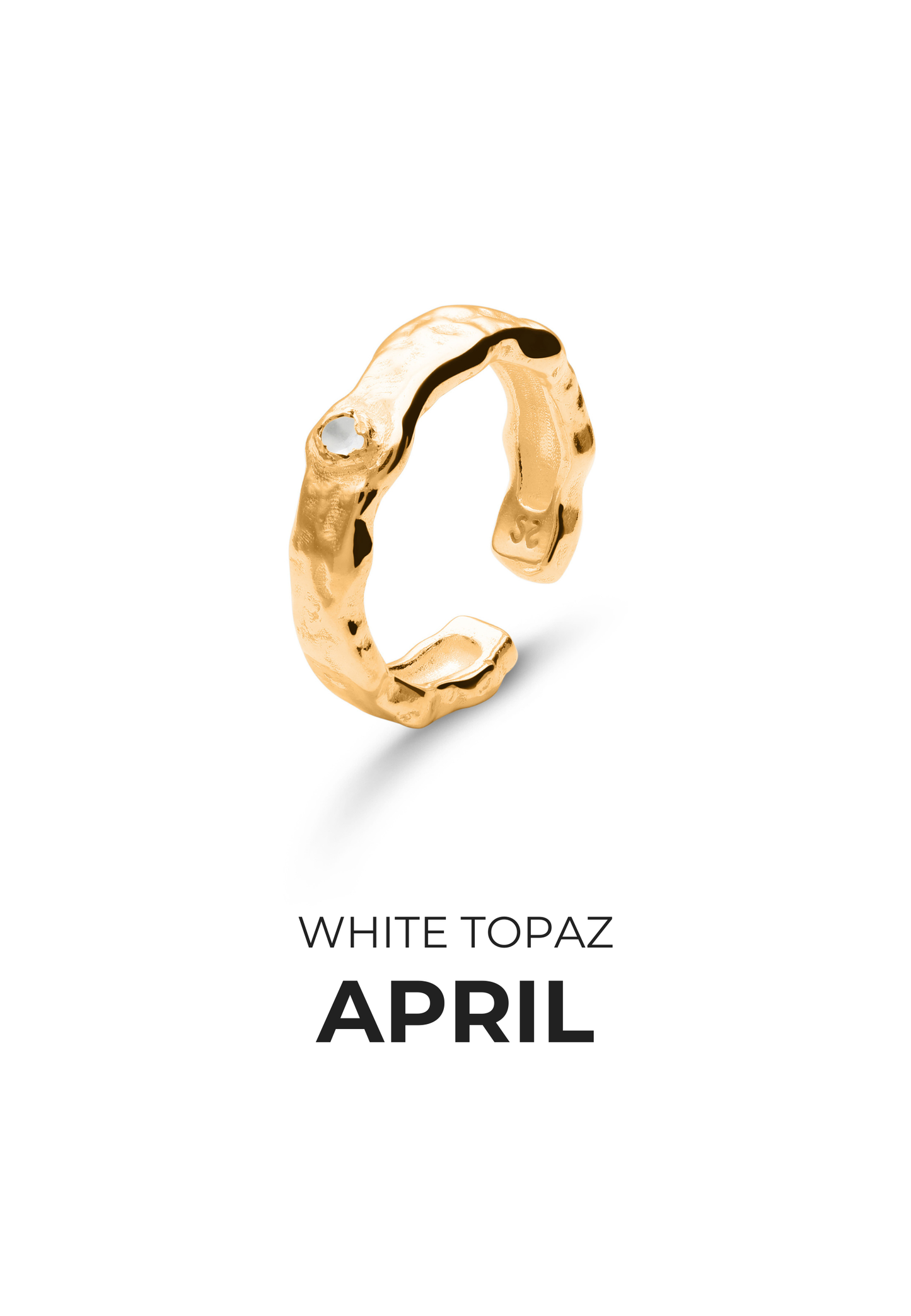 ANILLO PIEDRAS DE NACIMIENTO BAÑADO EN ORO