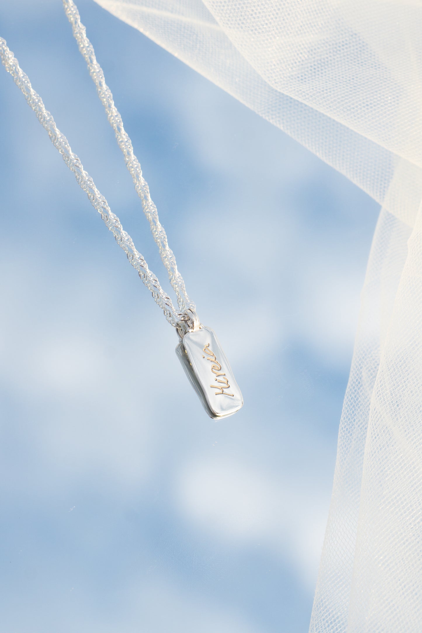 PERSONALISIERTE KETTE UNREGELMÄSSIGES PLÄTTCHEN MIT DEINER HANDSCHRIFT