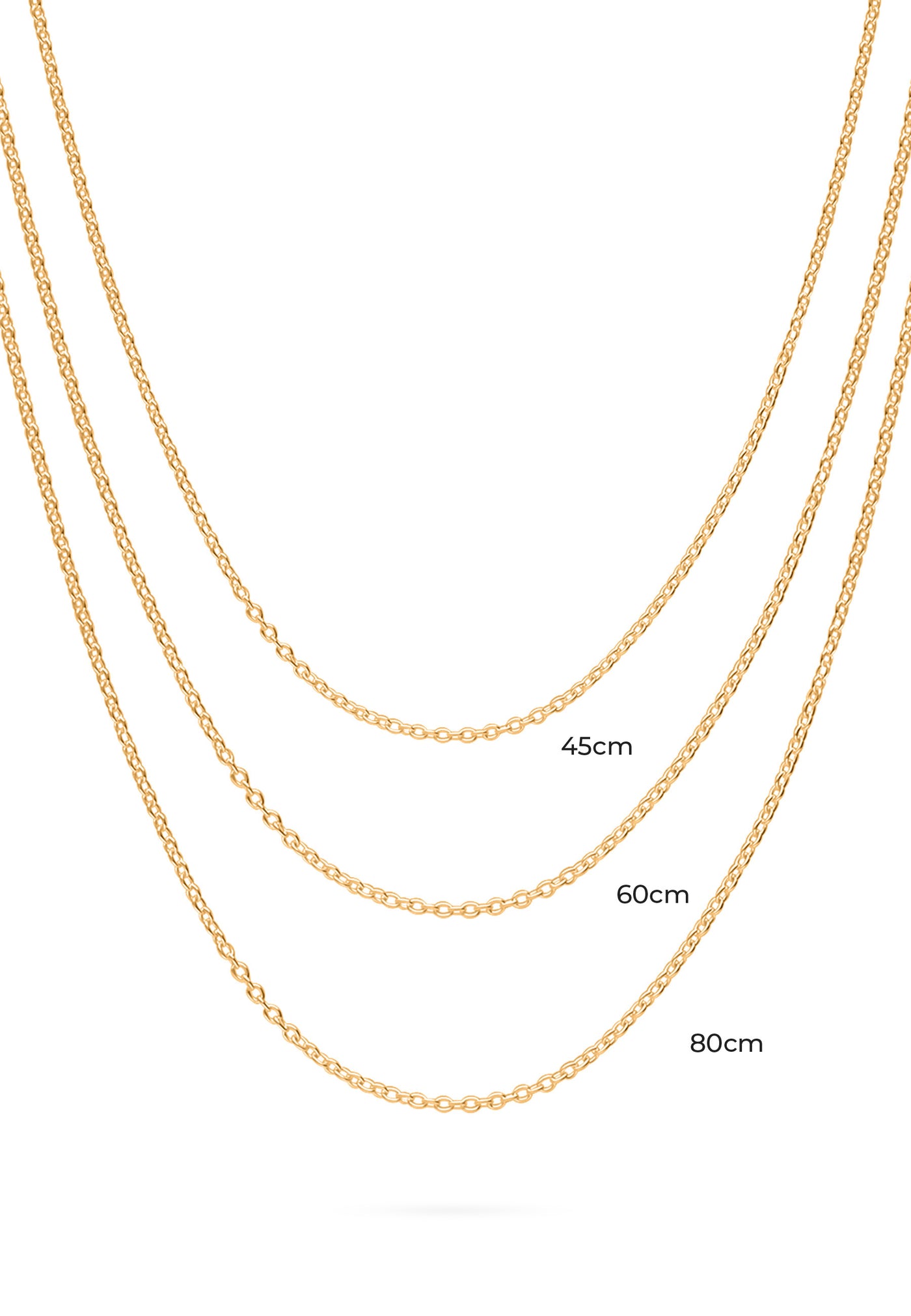 CADENA COLLAR LARGA (70+10) BAÑADA EN ORO