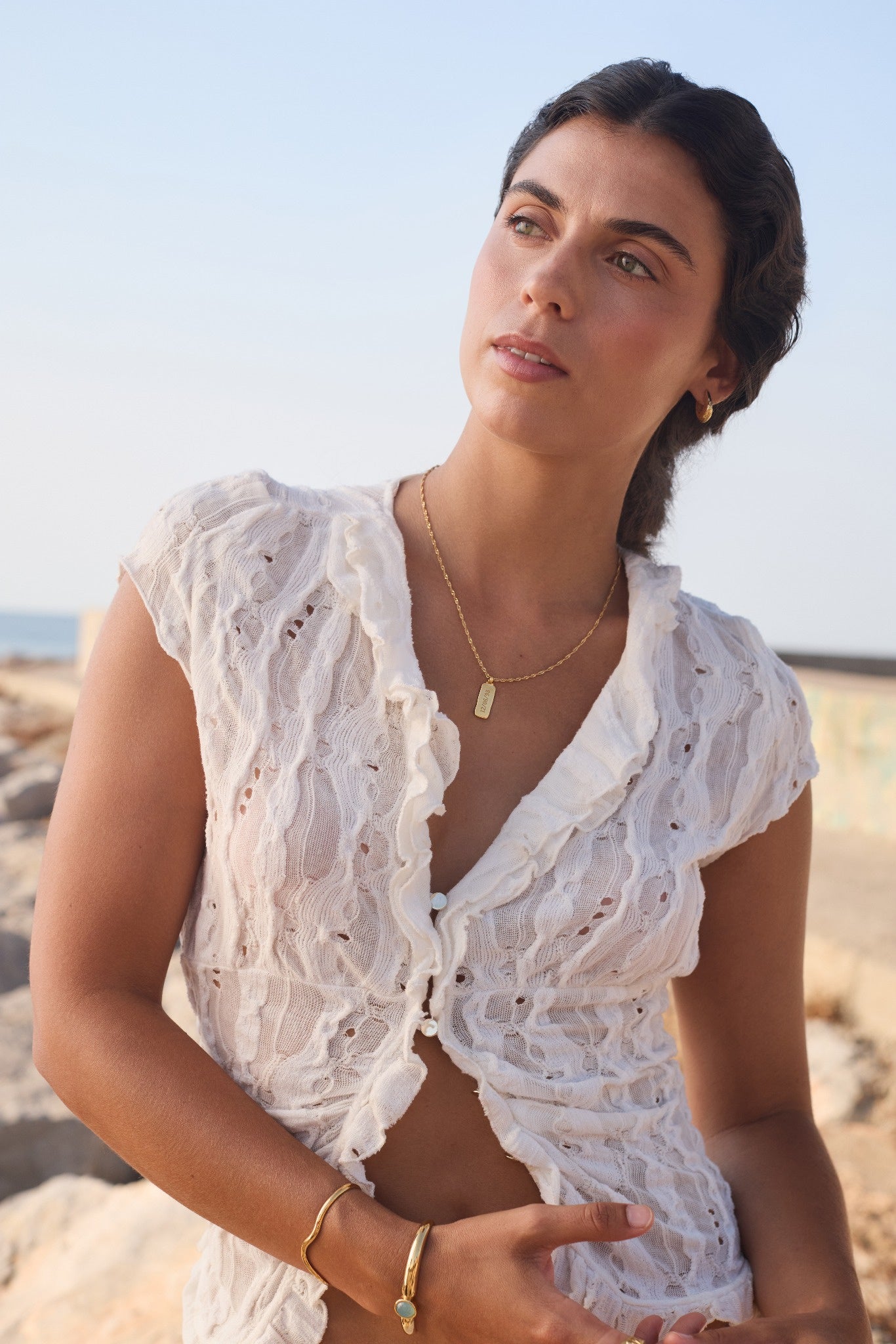 COLLANA CON PIASTRINA IRREGOLARE PERSONALIZZATA PLACCATA ORO