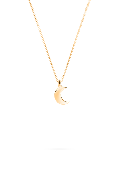 Collana Girocollo Oro Giallo 14k Con Mezza Luna – Regolabile 40,6 Cm, Gioiello Donna
