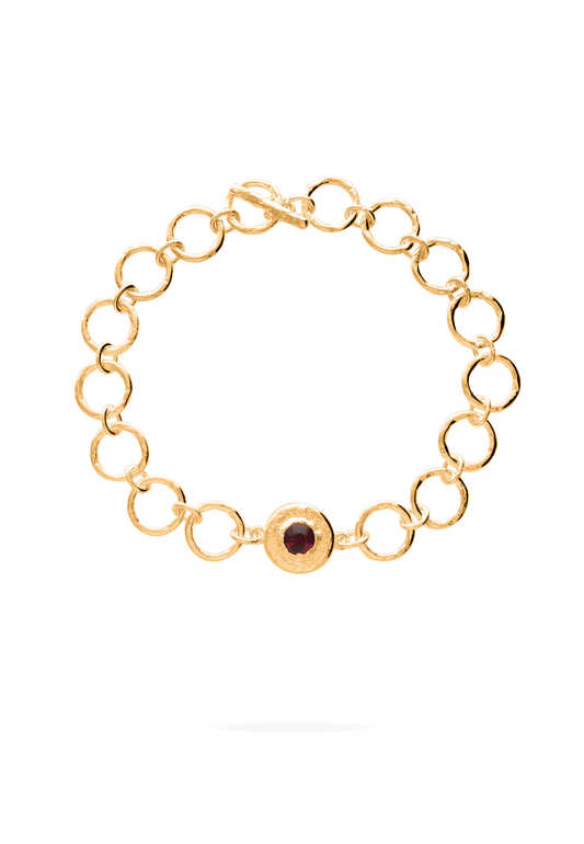 PULSERA PIEDRAS DE NACIMIENTO BAÑADA EN ORO