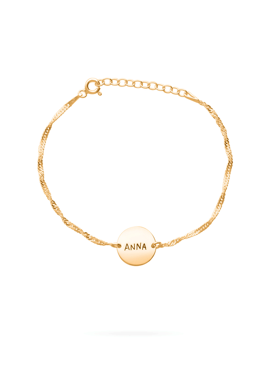 BRACCIALE INCISO CON LA TUA SCRITTURA IN ORO